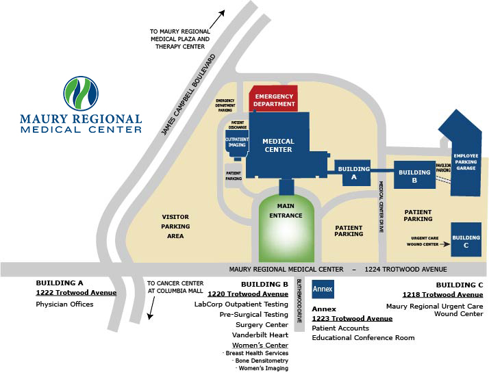 Maury Regional Medical Center Campus Map